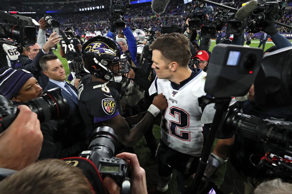 Lamar Jackson and Tom Brady