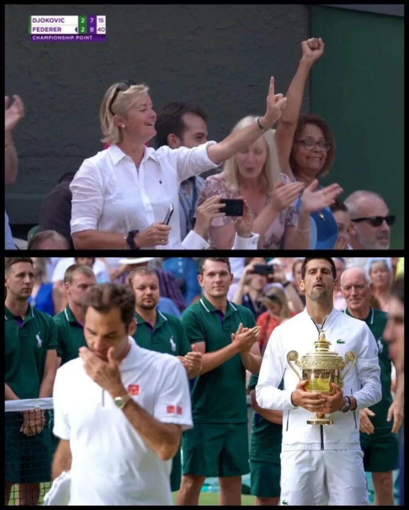 Throwback: When a confident fan had her finger raised when “runner-up” Roger Federer needed just one point to win the 2019 Wimbledon title against Novak Djokovic!