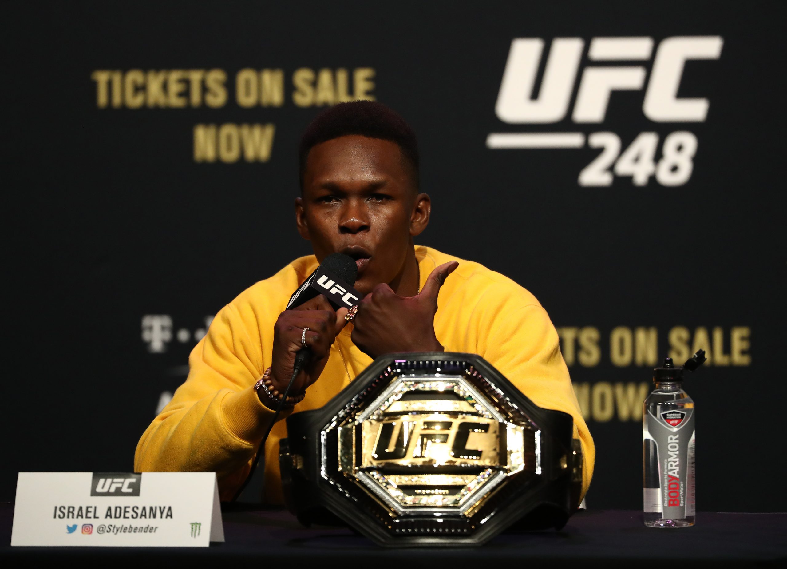 (Watch) Israel Adesanya shares his thoughts on Khabib Nurmagomedov vs Tony Ferguson