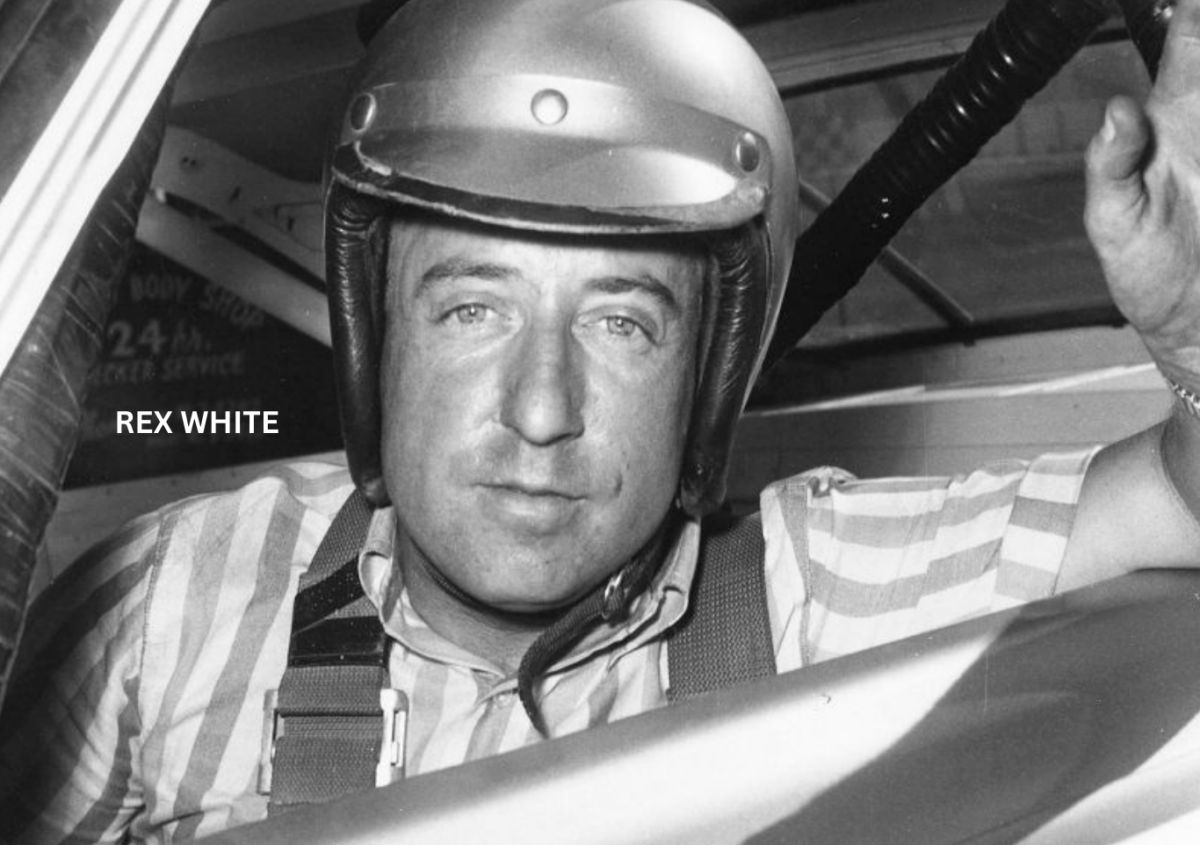 NASCAR driver Rex White in a candid