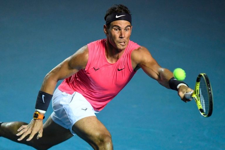 Rafael Nadal in action at the Mexico Open last February.