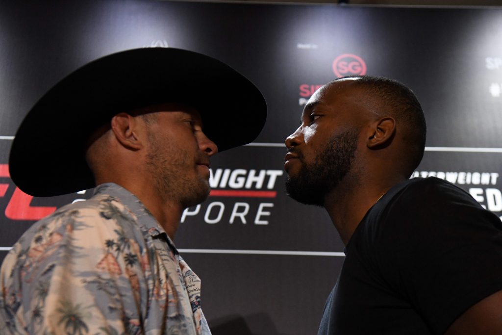 Leon Edwards (R) had faced Donald Cerrone in the UFC previously