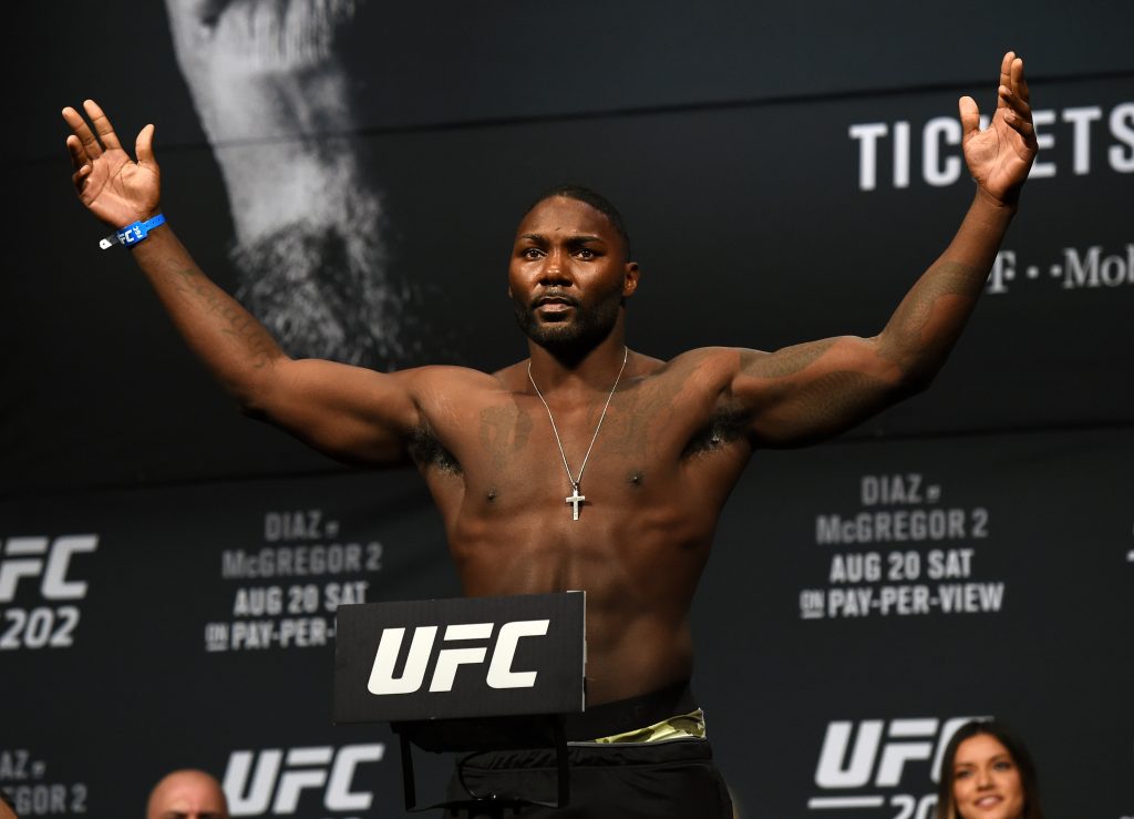 Mixed martial artist Anthony Johnson at the weigh-in for UFC 202. (Photo by Ethan Miller/Getty Images)