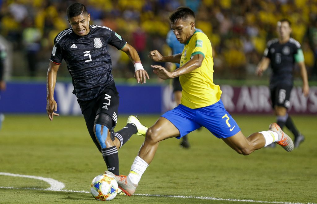 Gabriel Veron of Brazil in action a FIFA Under-17 Men's World Cup match against Mexico at the Bezerrao Stadium in Gama, Brasilia, Brazil, last year.