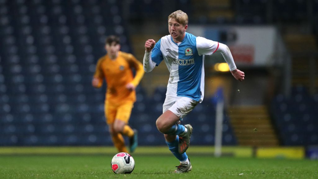 Blackburn Rovers starlet Luke Brennan in action 