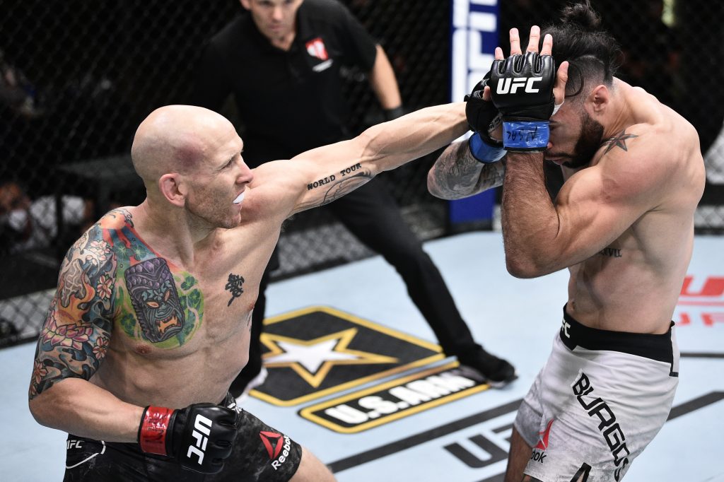 Josh Emmett defeated Shane Burgos in his last fight