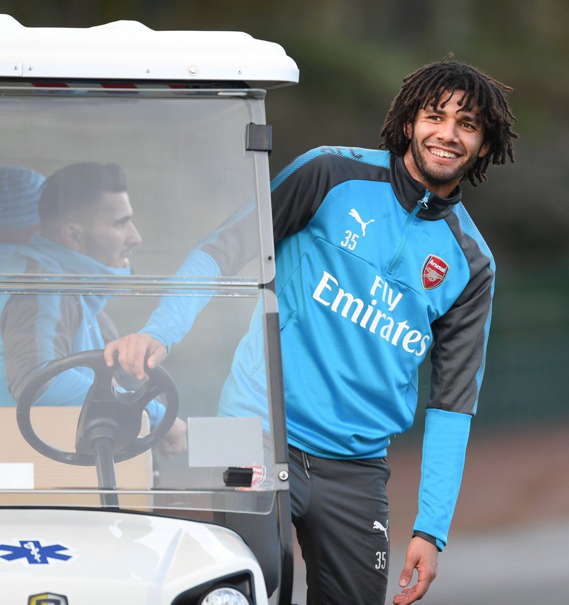 Mohamed Elneny during a training session with Arsenal.