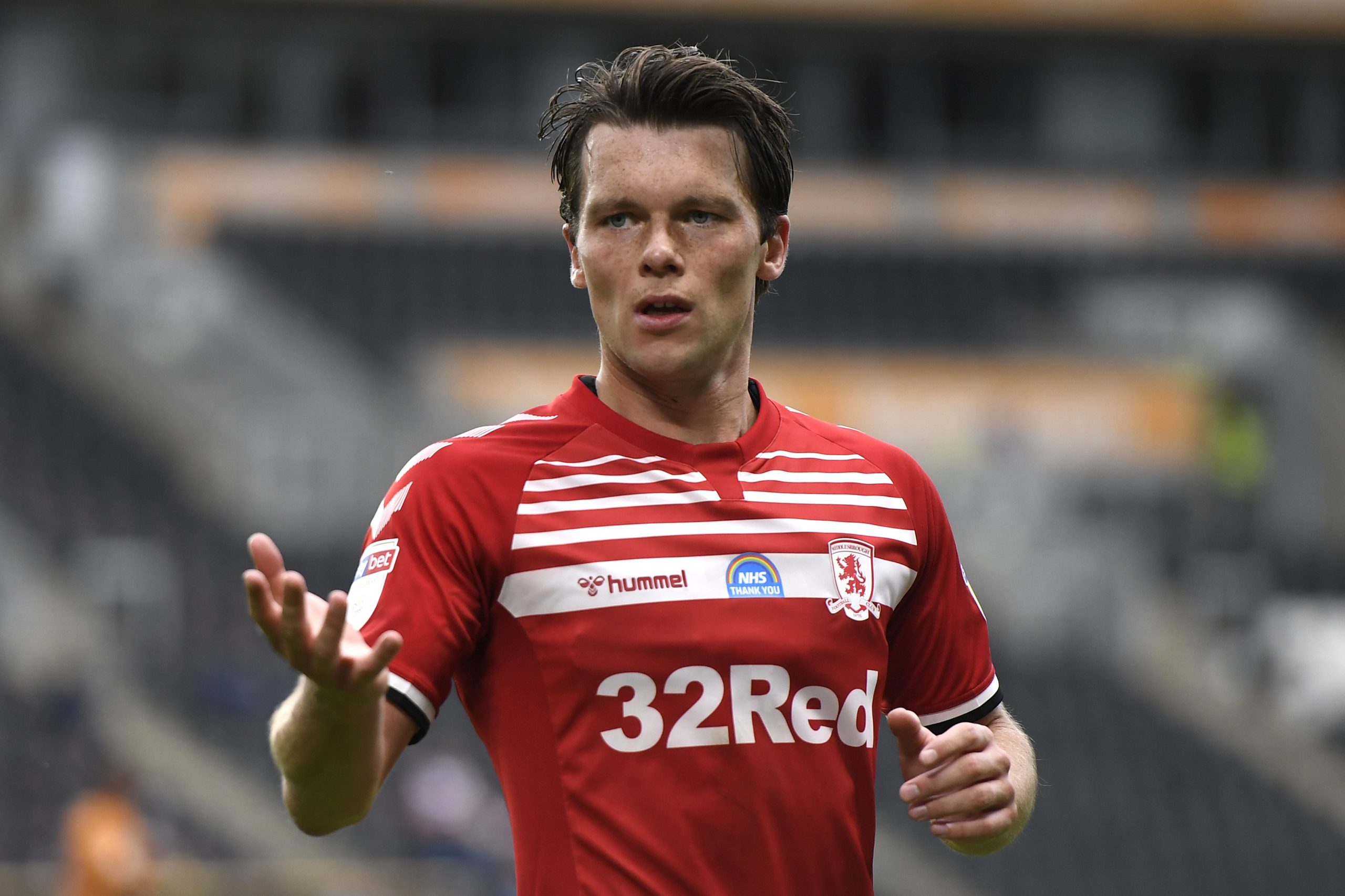 HULL, ENGLAND - JULY 02: Jonny Howson of Middlesbrough during the Sky Bet Championship match between Hull City and Middlesbrough at KCOM Stadium on July 02, 2020 in Hull, England. (Photo by George Wood/Getty Images)