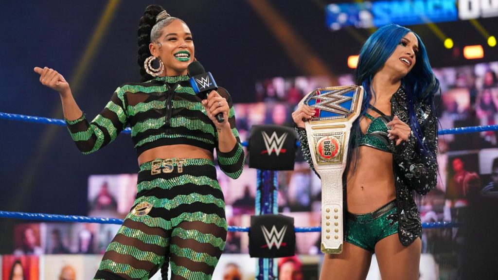 Bianca Belair (L) also got 8 eliminations at Royal Rumble 2020. (WWE)