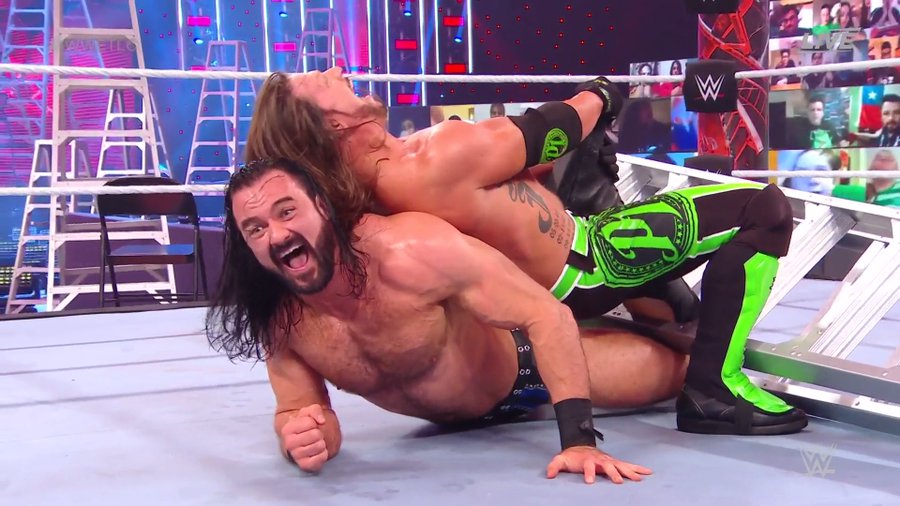 Drew McIntyre got the better of AJ Styles and The Miz at TLC 2020