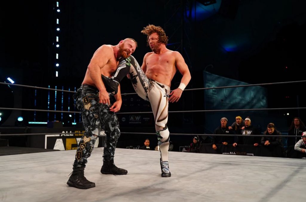 Kenny Omega and Jon Moxley went head-to-head for the AEW title at AEW Revolution. (AEW)