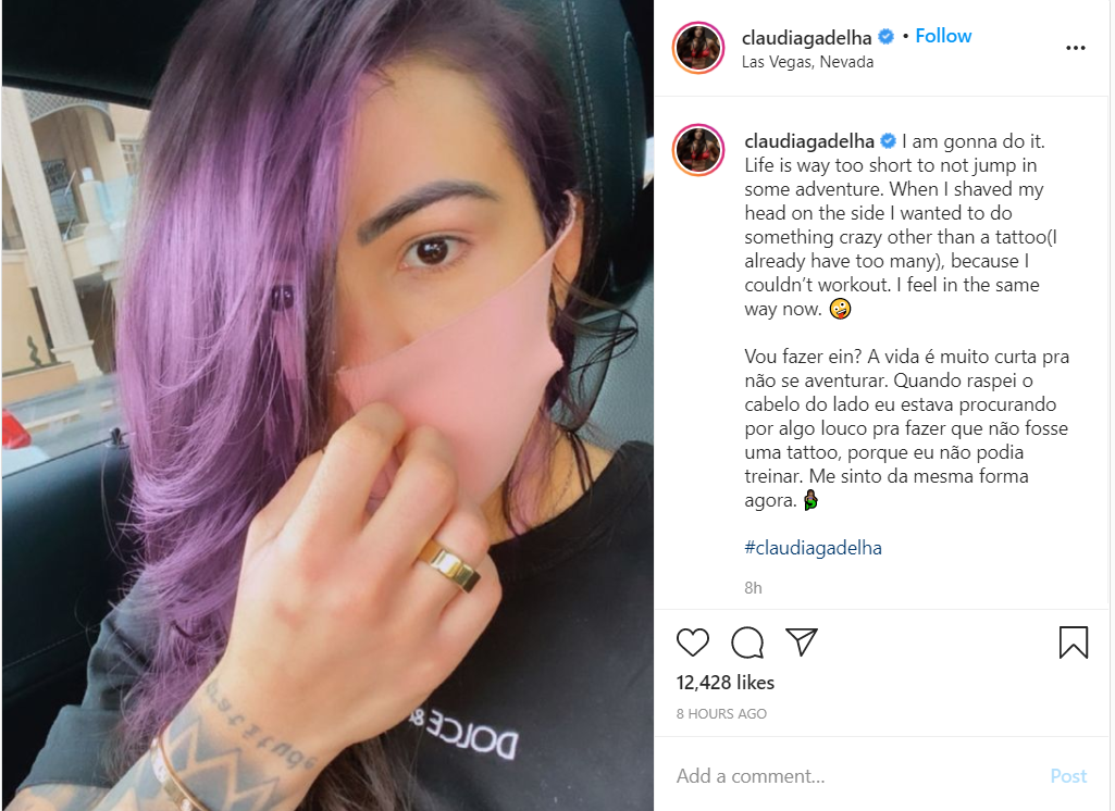 Claudia Gadelha sporting her new hairstyle. (Image Credits: @ClaudiaGadelha on Instagram)