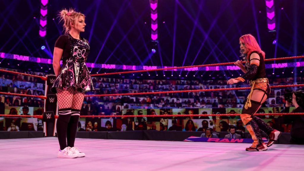 Alexa Bliss and Asuka fought for the WWE RAW women's title this week. (WWE)