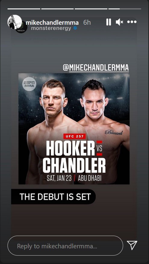 Michael Chandler will make his UFC debut against Dan Hooker