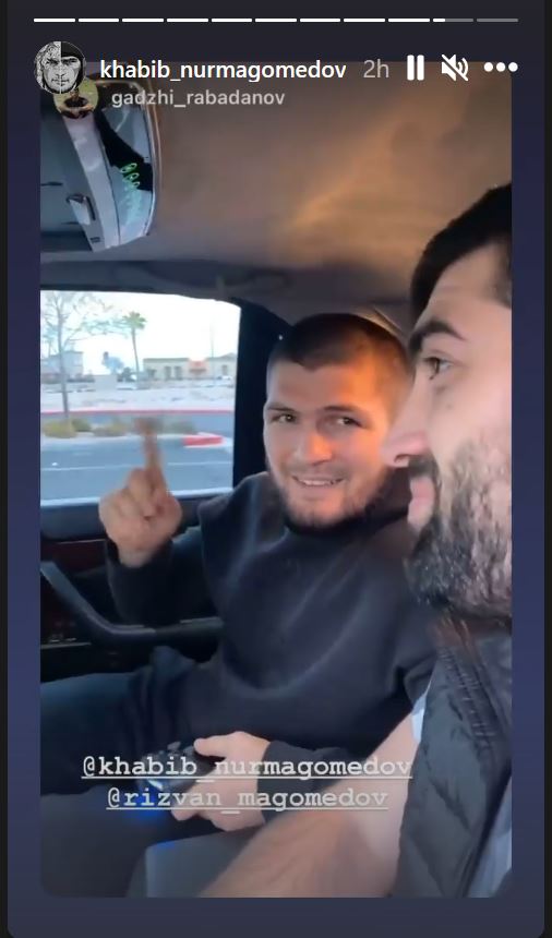 Khabib Nurmagomedov was playing console football in a car