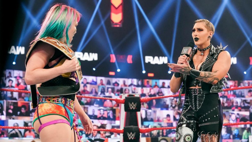 Rhea Ripley came out on RAW to challenge Asuka at WrestleMania 37. (WWE)