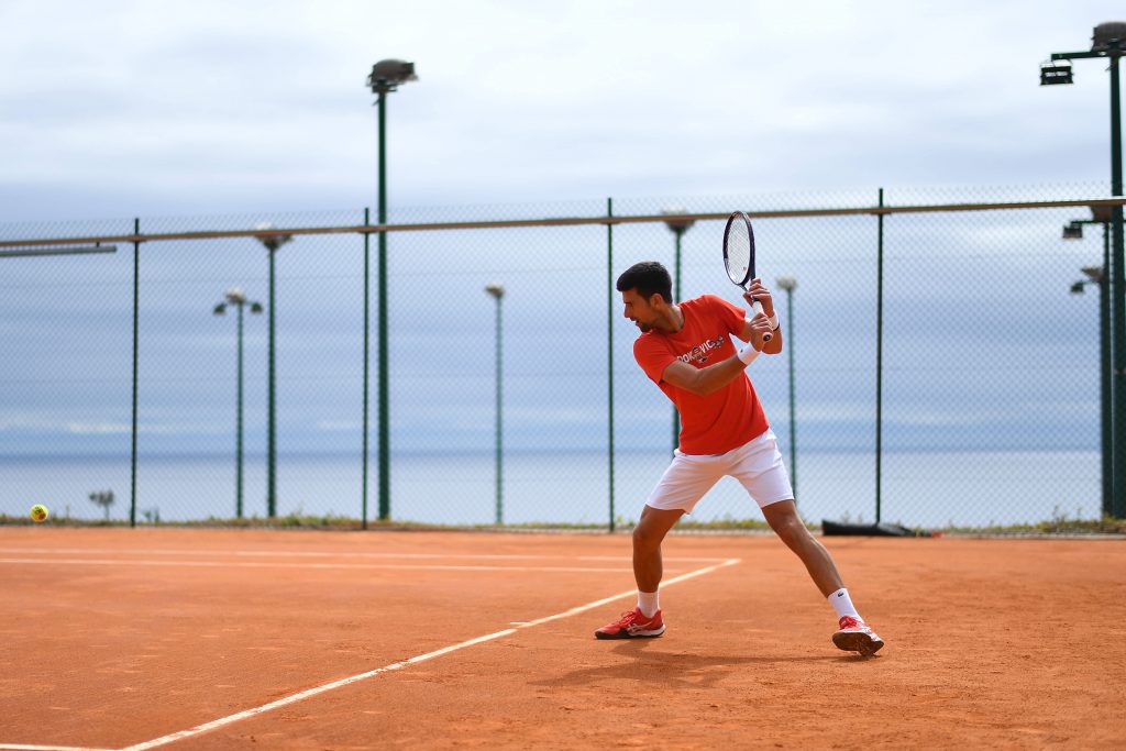 Novak Djokovic training in Monte Carlo