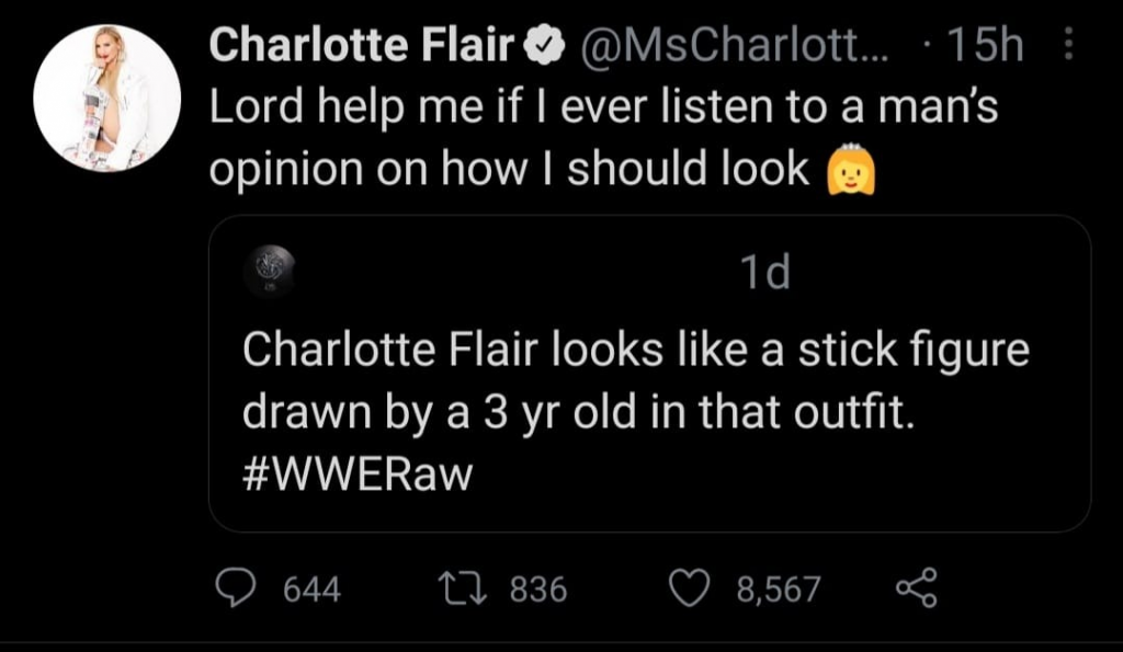 Charlotte Flair slams fan trying to body shame her after WWE RAW.