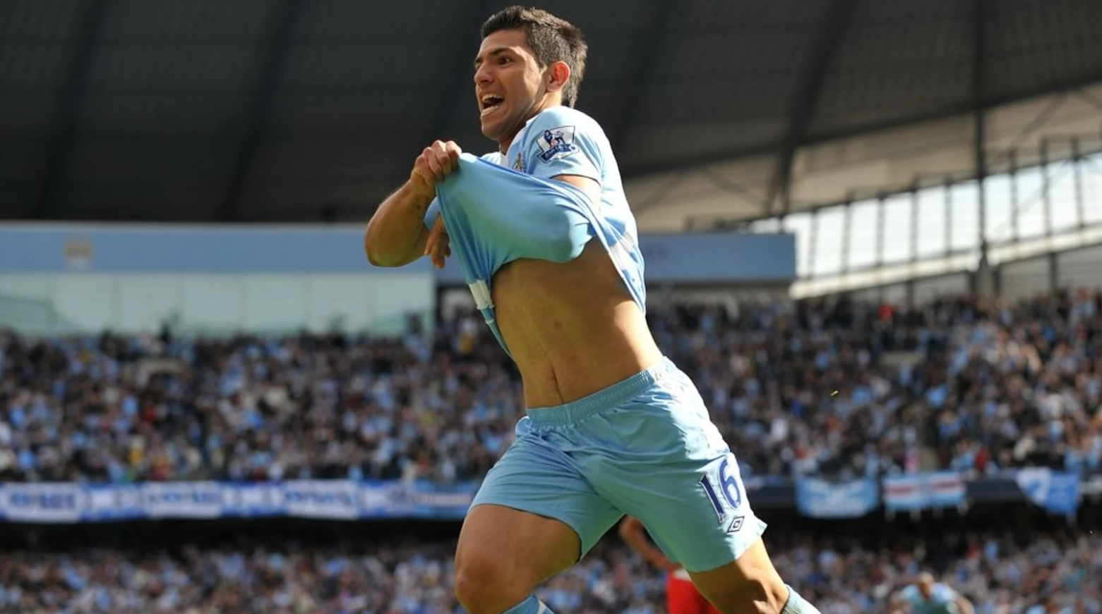 Sergio Aguero scores after scoring at 93:20 against QPR to hand City their first ever PL title in the 2011/12 season. (Premier League website)