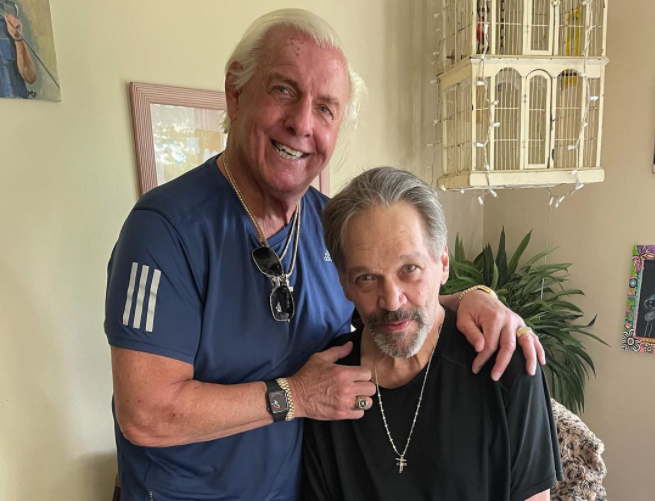 Ric Flair shared this photo with Steve McMichael after ALS.