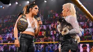 Franky Monet and Raquel Gonzalez on WWE NXT.