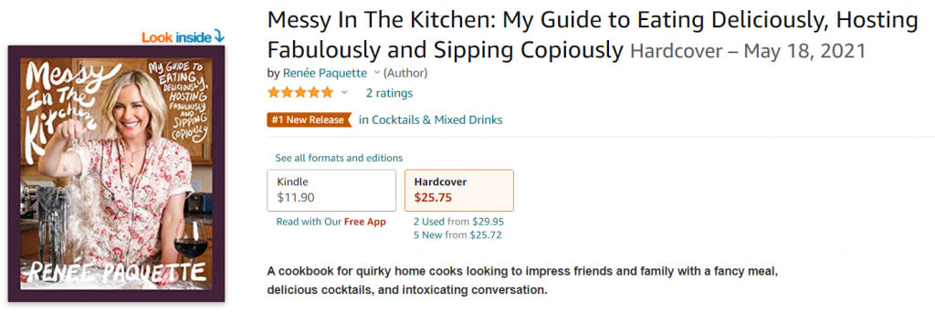 Renee Paquette is the author of 'Messy in the Kitchen' and her book is up for sale.