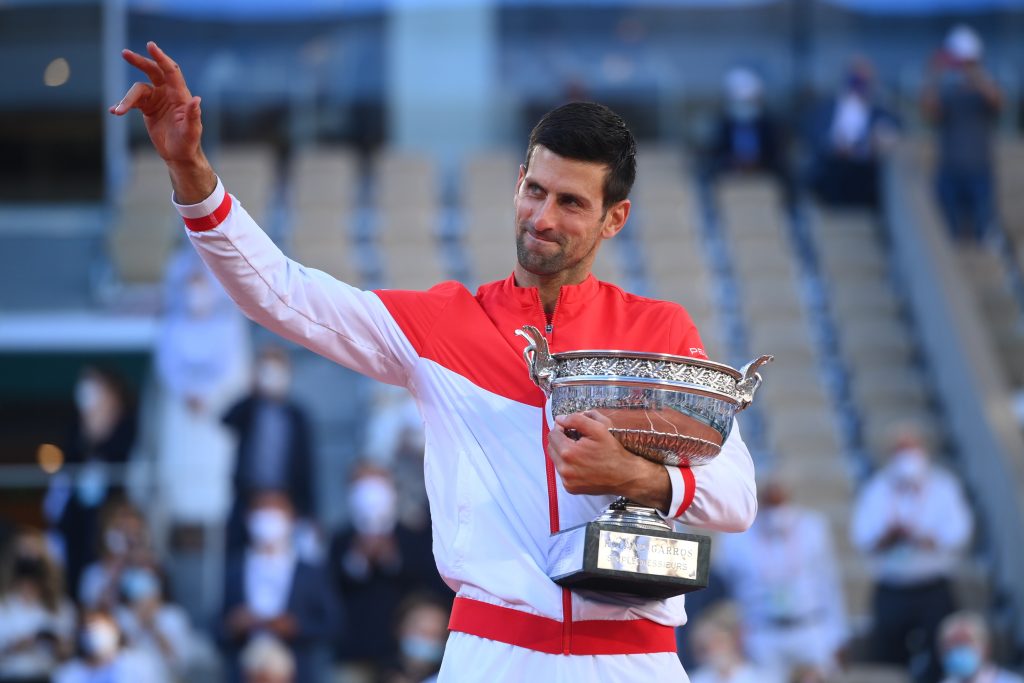 Novak Djokovic after winning the French Open 2021 (Credits: Roland Garros Twitter)