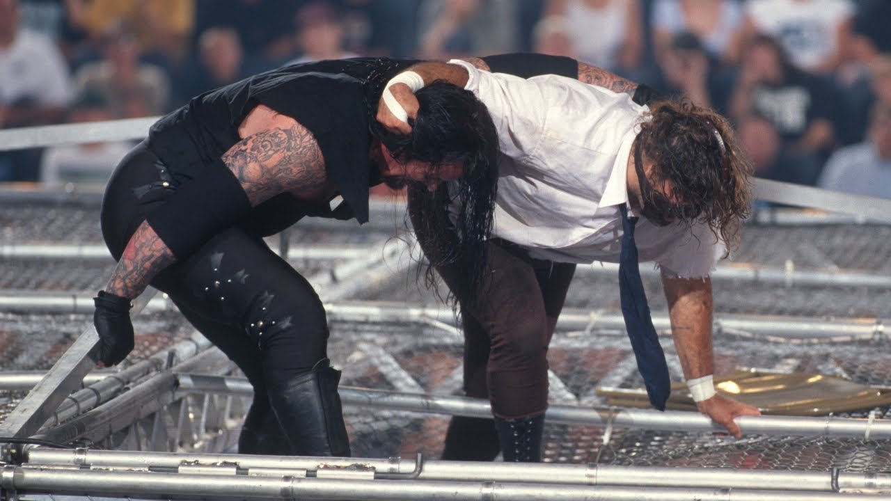 Undertaker and Mankind during King of the Ring 1998 (Credits: WWE YouTube)