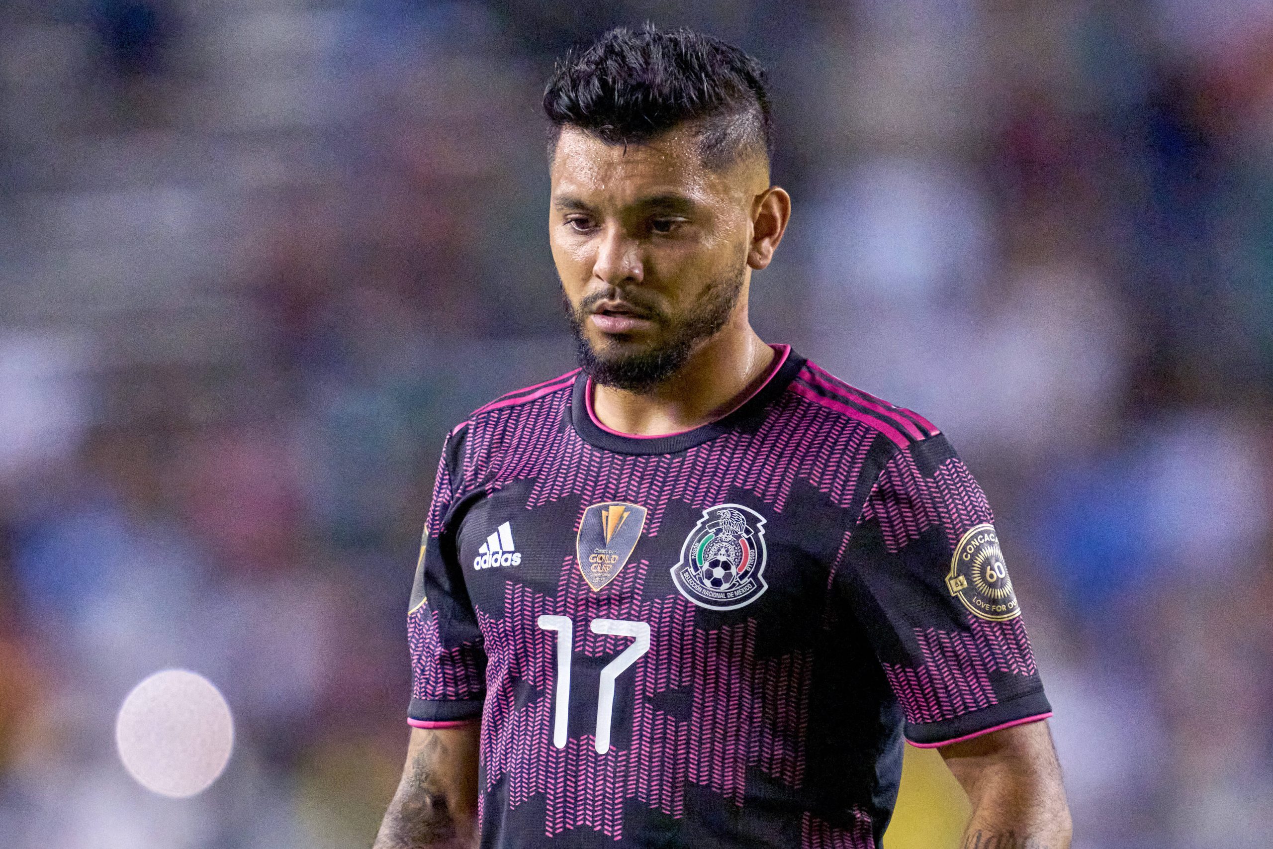 Jesus Corona in action for the Mexico national team in the CONCACAF Gold Cup.