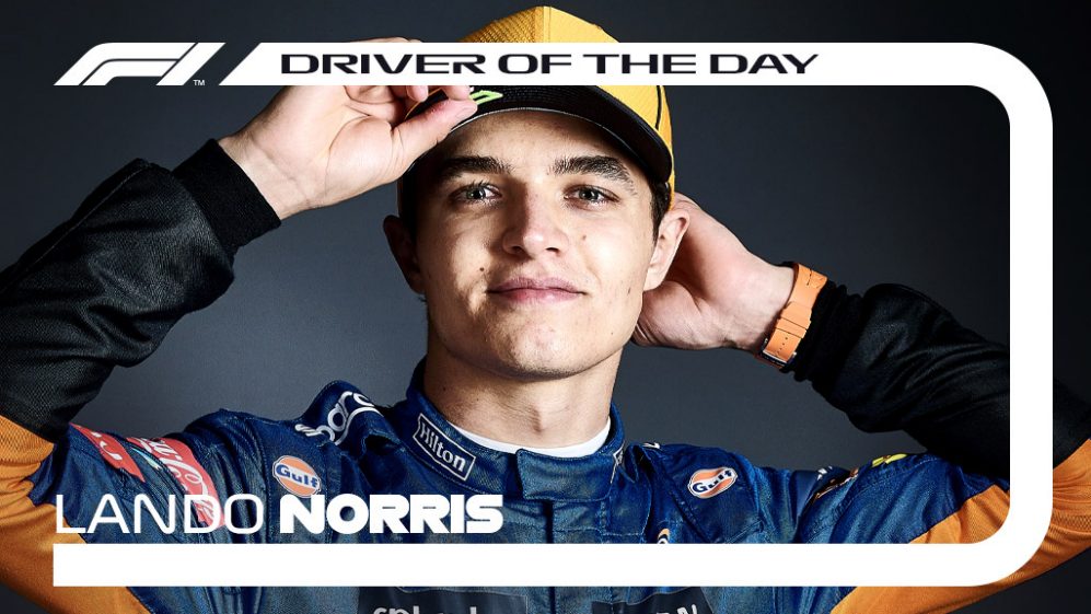 Lando Norris Driver of the Day 2021 Russian GP