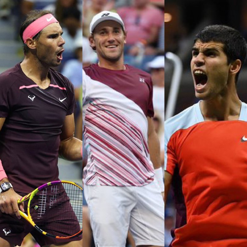 Rafael Nadal, Casper Ruud and Carlos Alcaraz