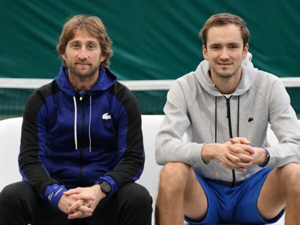 Gilles Cervara with Daniil Medvedev 