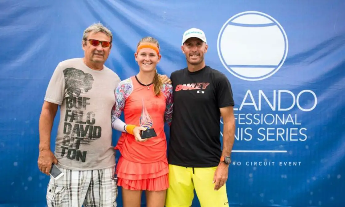 Marie Bouzkova with father and coach