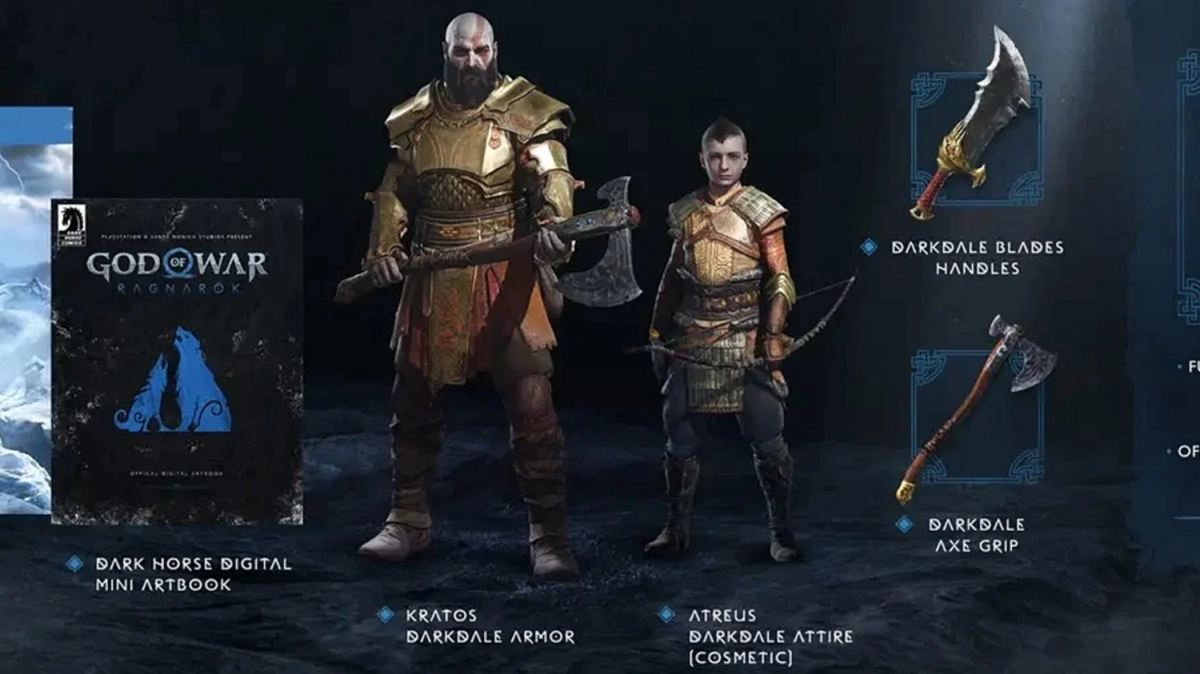 Kratos and Atreus with Darkdale Armor God of war Ragnarok