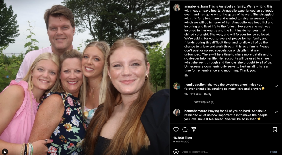 Annabelle Ham's family posted this message on her Instagram Page (Annabelle Ham instagram)