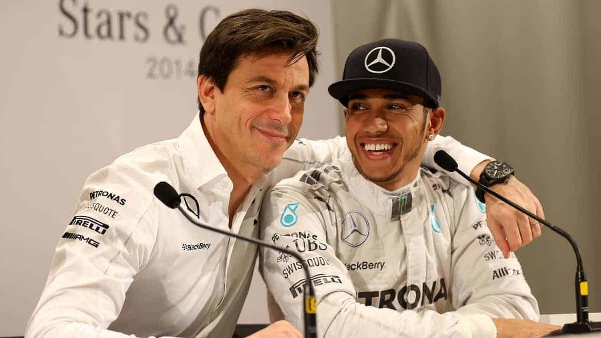 Toto Wolff and Lewis Hamilton