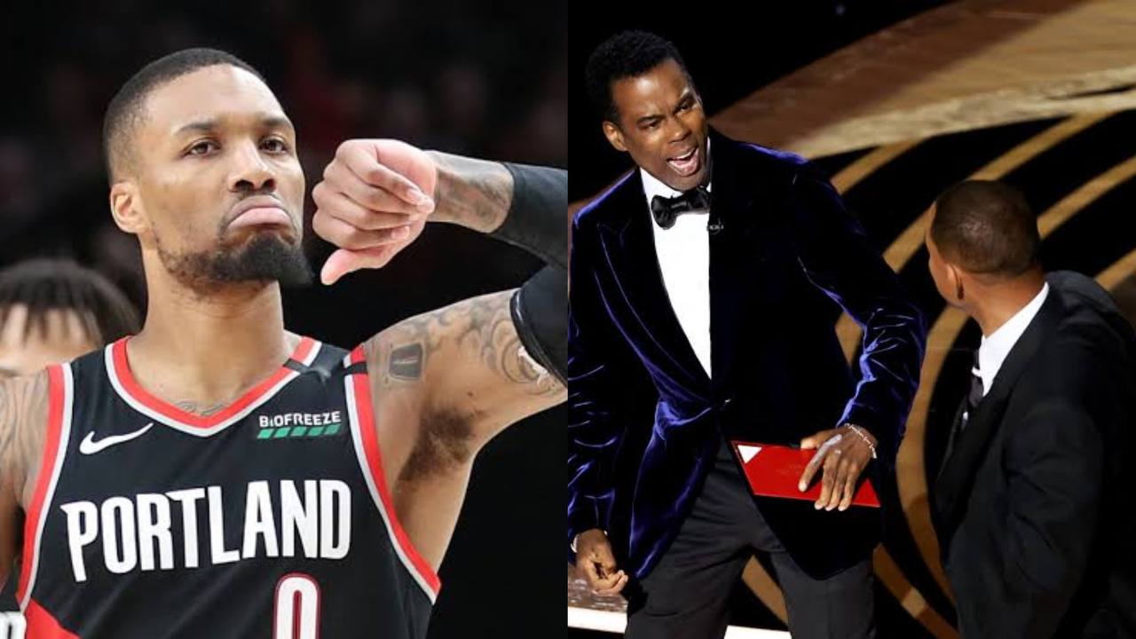 NBA star Damian Lillard reacts to Will Smith and Chris Rock fight at Oscars 2022