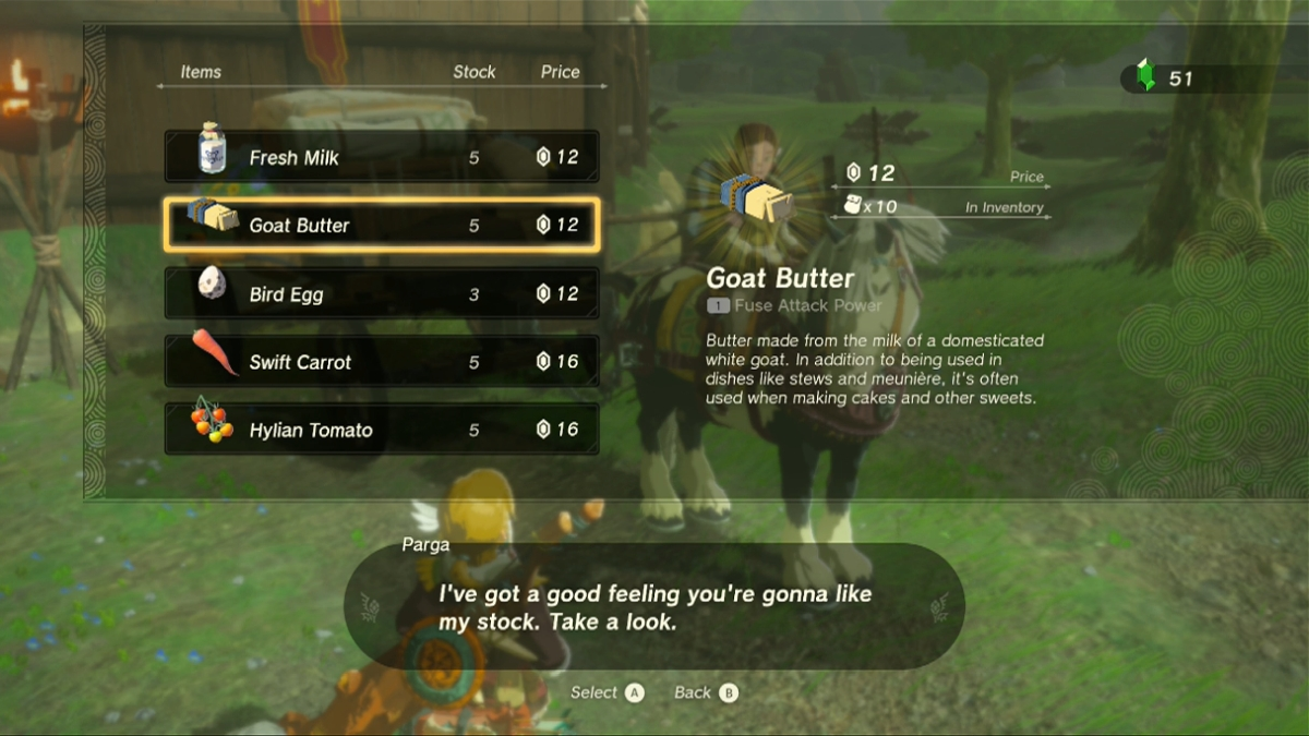 Goat Butter in Zelda: Tears of the Kingdom