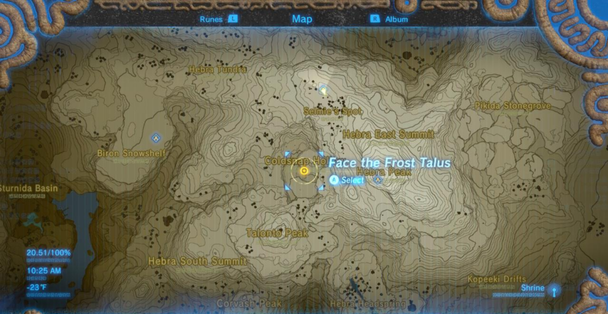 Frost Talus Location