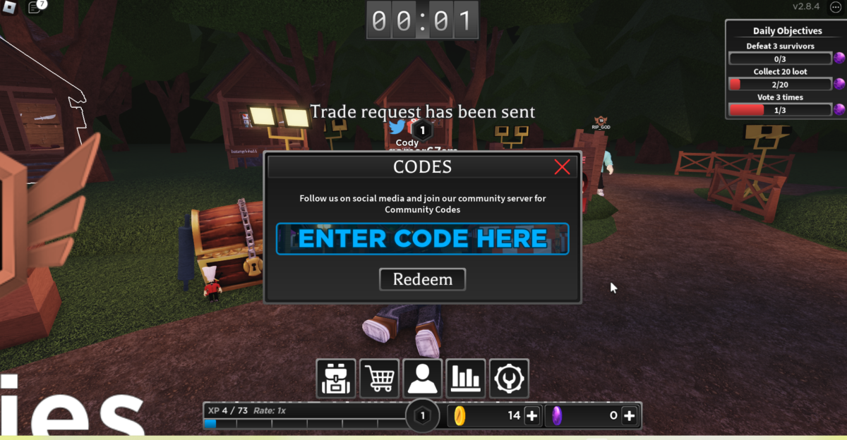 Roblox survive the Killer codes